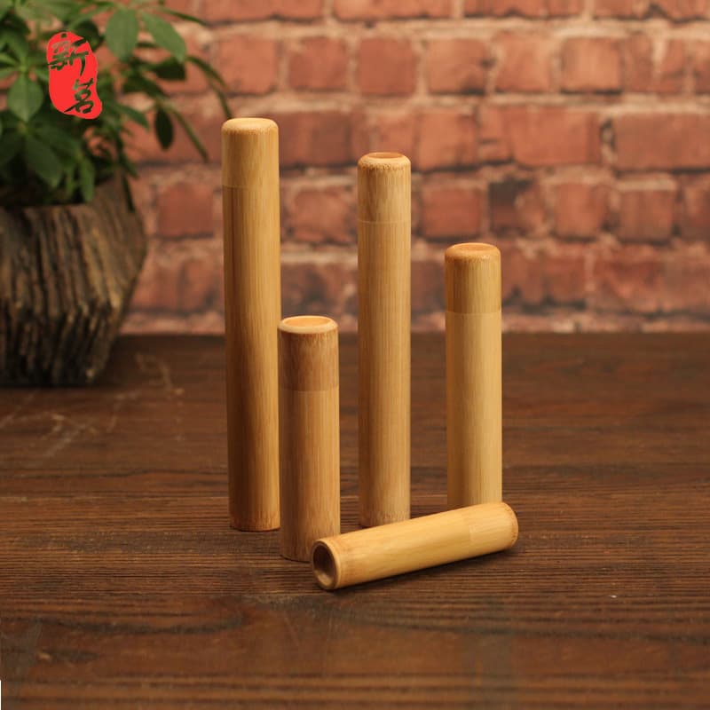 Xinming Bamboo Incense Tube Natural Carbonized Vintage Bamboo Tube Travel Portable Tea Cans Tea Box Incense Tube Tea Cans