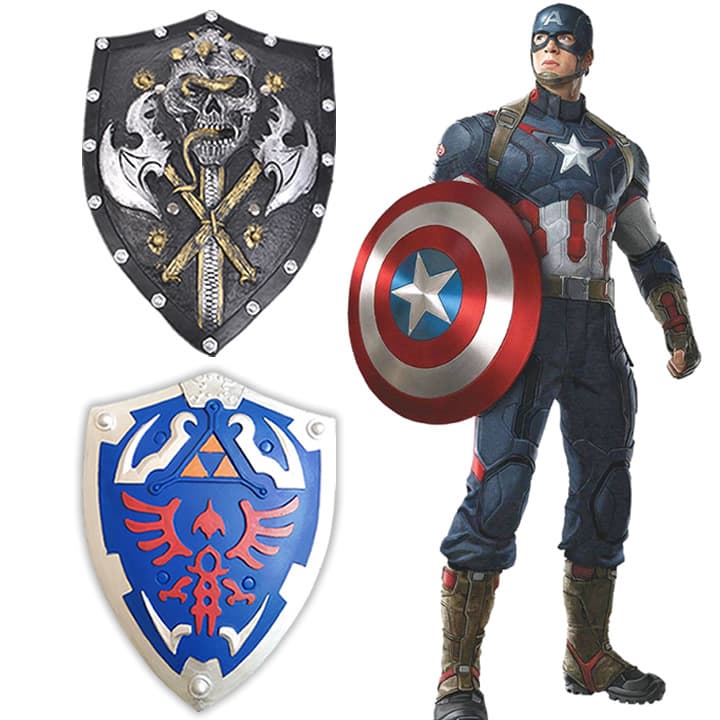 Captain America Shield Toy Bar Decoration Prop PU Rubber Safe Simulation Weapon Boy Toy Weapon