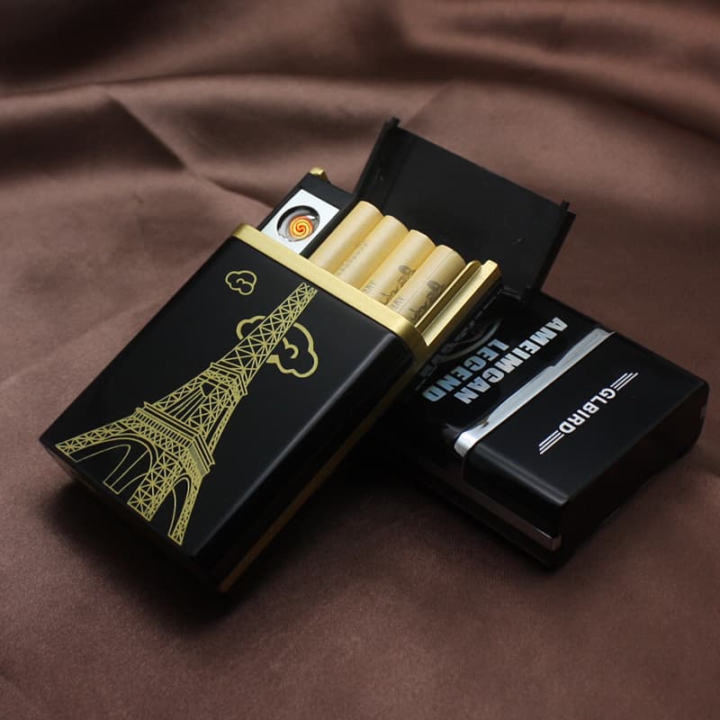 Jingxin 1502 Cigarette Case Lighter USB Charging Lighter Electronic Igniter Multi-function Cigarette Case Drop Shipping