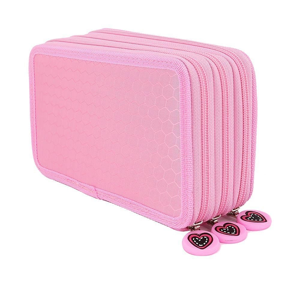 Cross-border spot portable creative painting Oxford pencil case 52 holes three-layer pencil case large capacity pencil case stationery