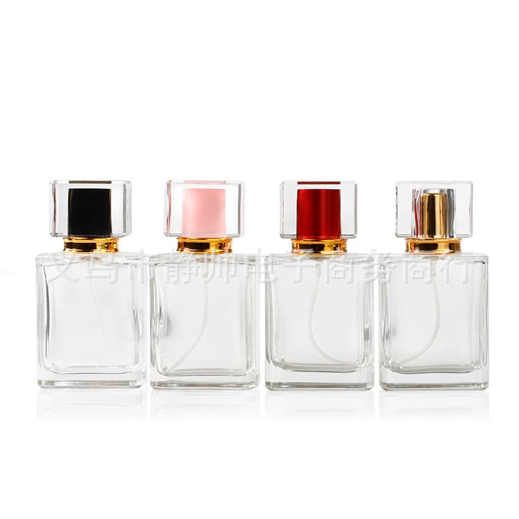 50ml New Cover Crystal Glass Perfume Bottle Portable Spray Bottle Glass Perfume Refillable Travel Size