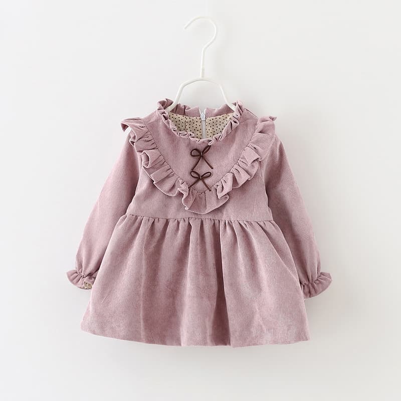 Children's clothing girls' dresses autumn 2018 Korean style long-sleeved dresses for small and medium-sized girls and babies preppy style 1389