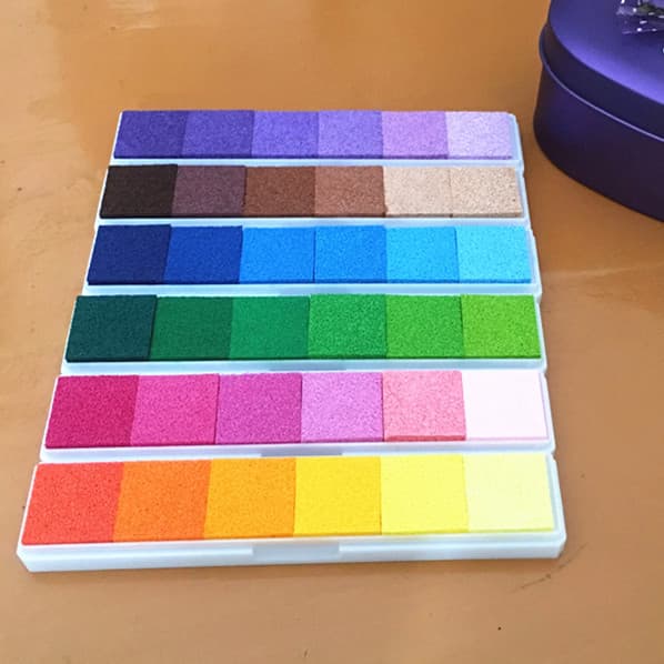 Candy Color Long Strip Gradient Rainbow Ink Pad, Finger Painting Ink Pad, DIY Stamp Accessories, 6 Colors Available