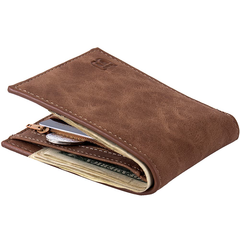 Men Short Wallet Coin Purse Money Clip Gold Bag Steel Men Wallet PU Leather Daily Use Non-Gender Style Dacron Asexuality