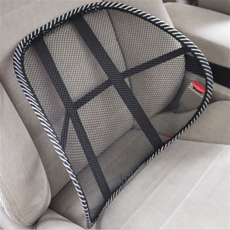 Car Seat Cushion Black White Ice Silk Mesh Cloth Automobile Lumbar Support Four Seasons Steel Frame Waist Pillow Cushion