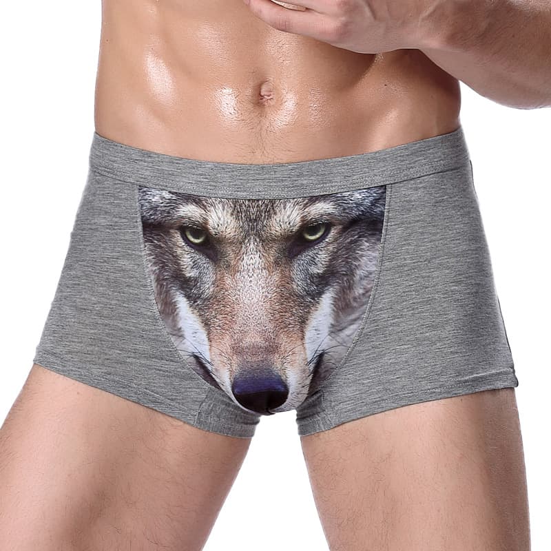 Wholesale Foreign Trade Men's Underwear 3D Personalized Printing Wolf Head Eagle Head Men's Boxer Briefs Elastic Waist Boxer Shorts