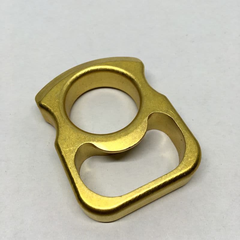 12mm Thick Brass Keychain, Pure Copper Bottle Opener, Key Clip, EDC Self-Defense Ring, Brass Knuckle Duster