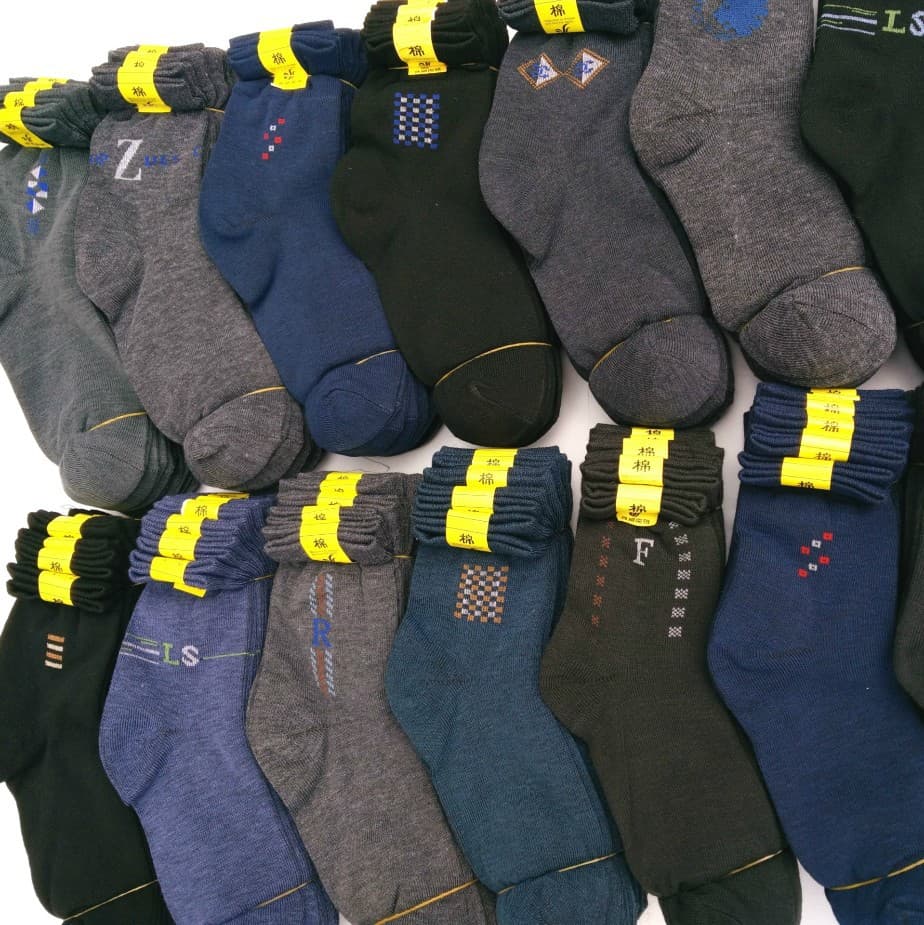 Street Stall Source, Elderly Men's Socks for Autumn and Winter, Small Floral Pattern High-Top Cotton-Lined Old Man Socks, Mid-Calf Street Stall Socks