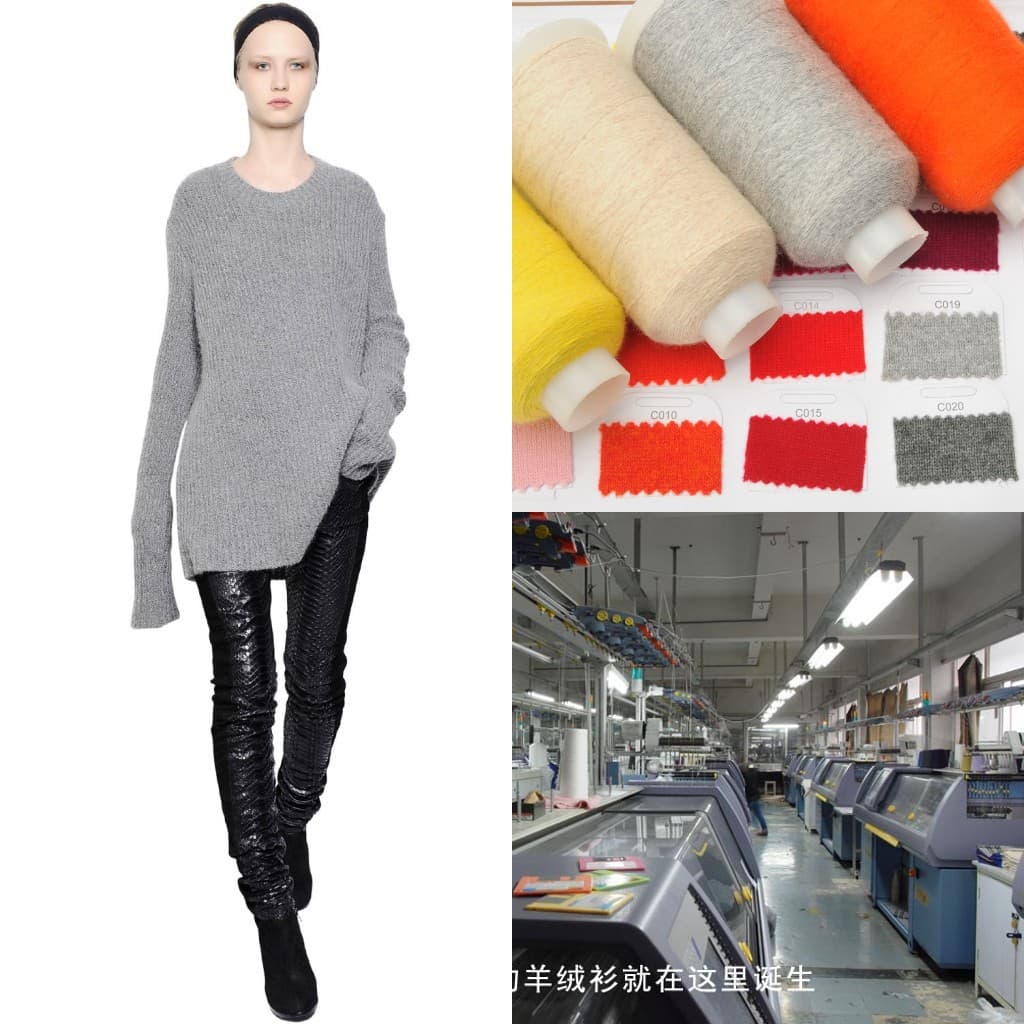 Taobao Factory Sweater Processing Customization from Drawings/Samples, Private Label Cashmere Sweaters and Mink Blend Pullover Coats Celebrity Same Style