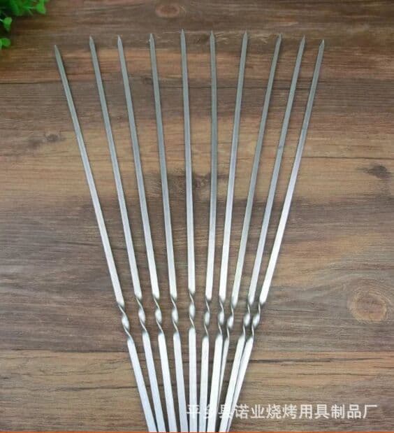 Factory direct sales of non-magnetic stainless steel barbecue skewers, barbecue needles, barbecue flat skewers, and grilled meat skewers.