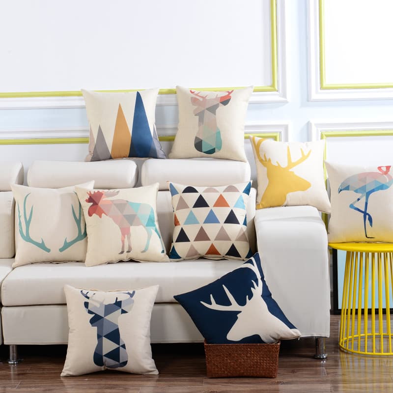 Nordic Ins Pillow Cotton and Linen Pillow Cover Home Sofa Cushion Waist Support Car Pillow Backrest Bedside Bay Window Cushion