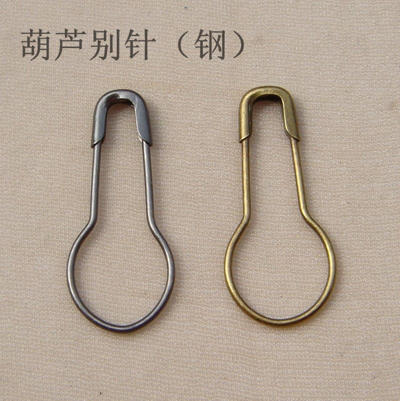 Factory direct supply, eco-friendly thick and thin wire copper, iron, stainless steel gourd pins, pear-shaped clasps for clothing tags.