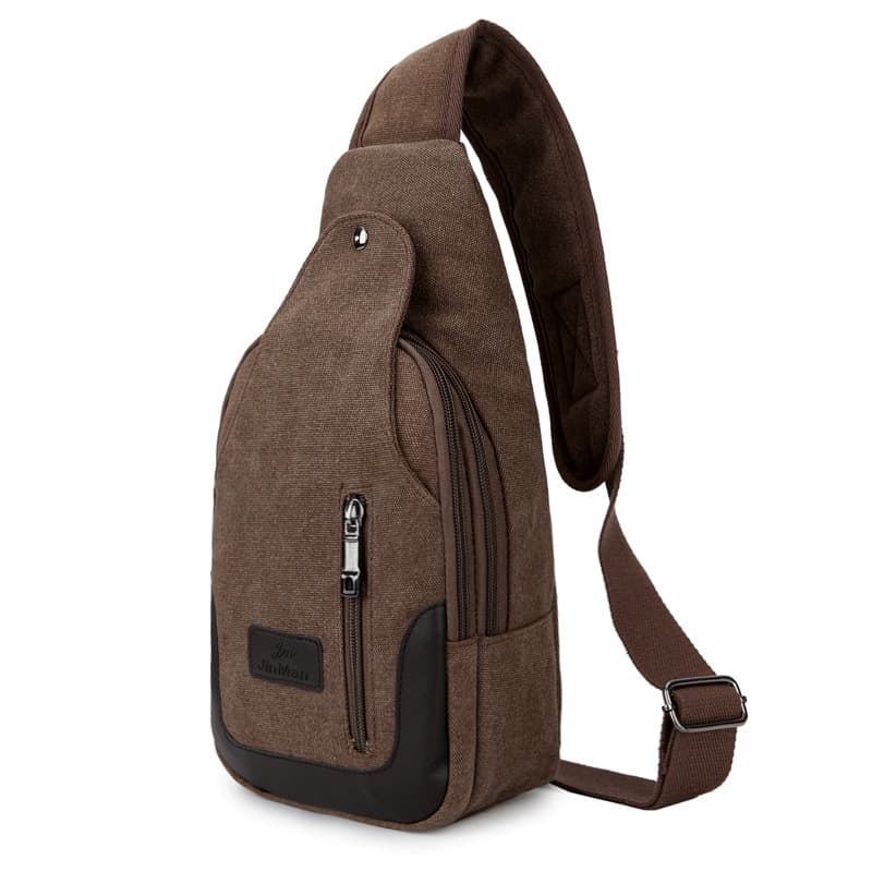 Men's Canvas Chest Bag, New Style Unisex Casual Cycling Outdoor Anti-Theft Crossbody Shoulder Bag Factory Wholesale