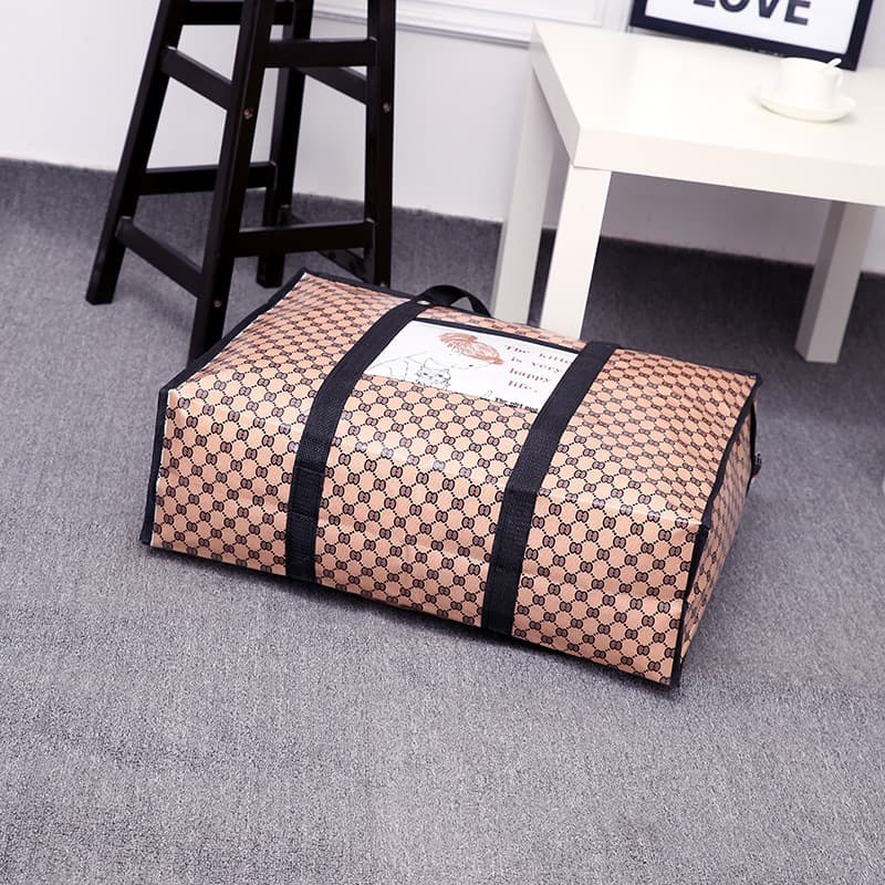 Factory Wholesale Moving Bag Non-Woven Fabric Bag Large Capacity Water-Resistant Luggage Bag Cartoon Snake Skin Woven Packing Bag