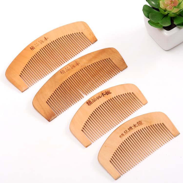 Large wooden portable peachwood combs, anti-static massage combs wholesale