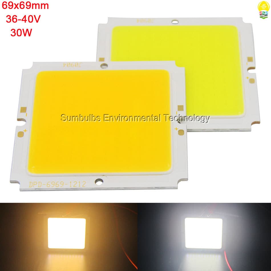 69x69mm 30W High Power LED Integrated Light Source Square COB Light Board for Floodlight and Downlight