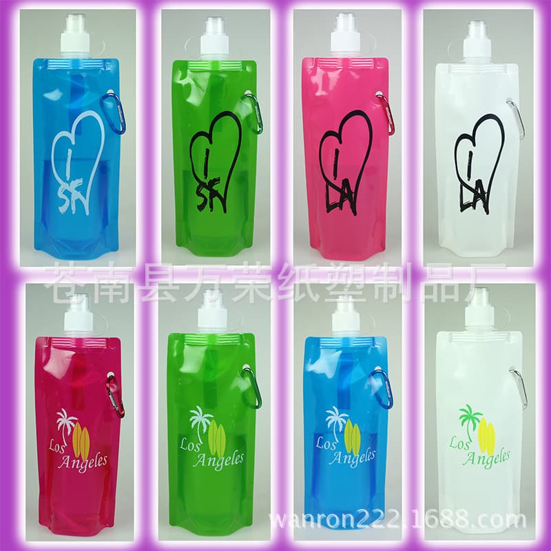 [Revelation] Wanrong ready-to-ship water bags in various styles, foldable water bags, foldable water bottles with custom logo printing bags