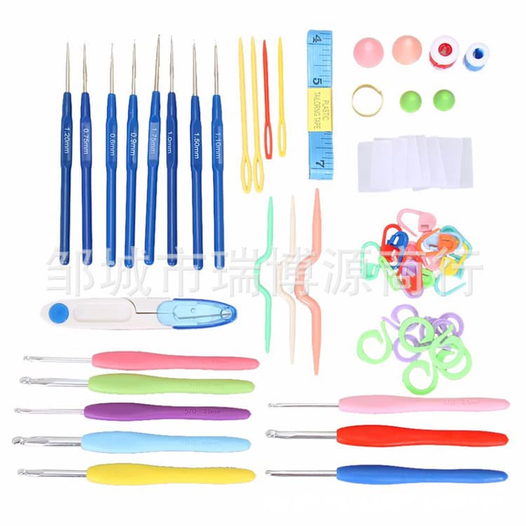 American 16 kinds of crochet set Beginner crochet tool set Student hand knitting full set of crochet wholesale