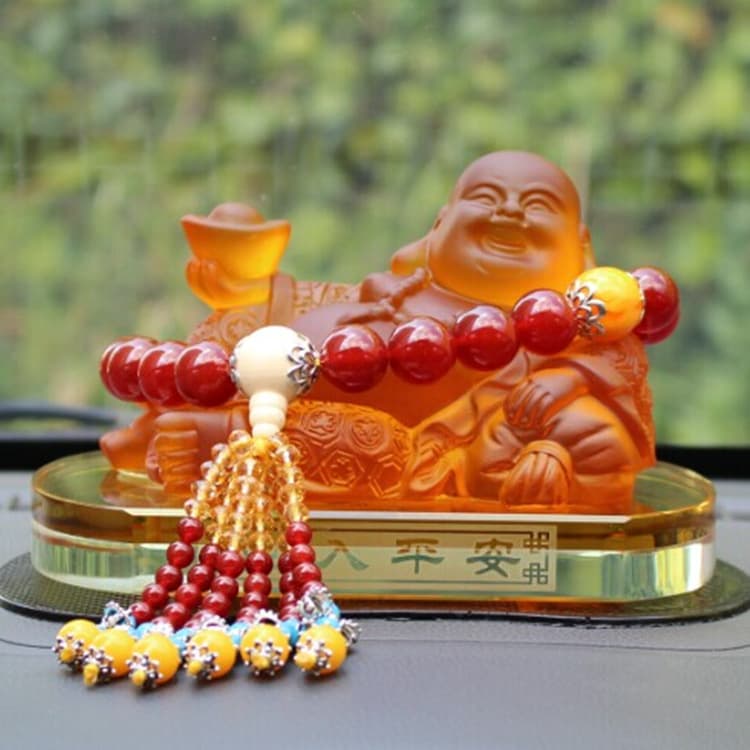 Solid Glazed Maitreya Buddha Car Perfume Holder Creative Car Fragrance Decoration for Men Drop Shipping