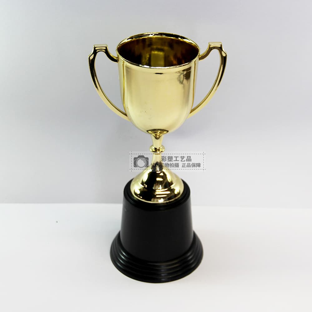9-Inch Round Base Plastic Gold-Plated Trophy, Manufacturer Wholesale for School Competitions and Academic Awards