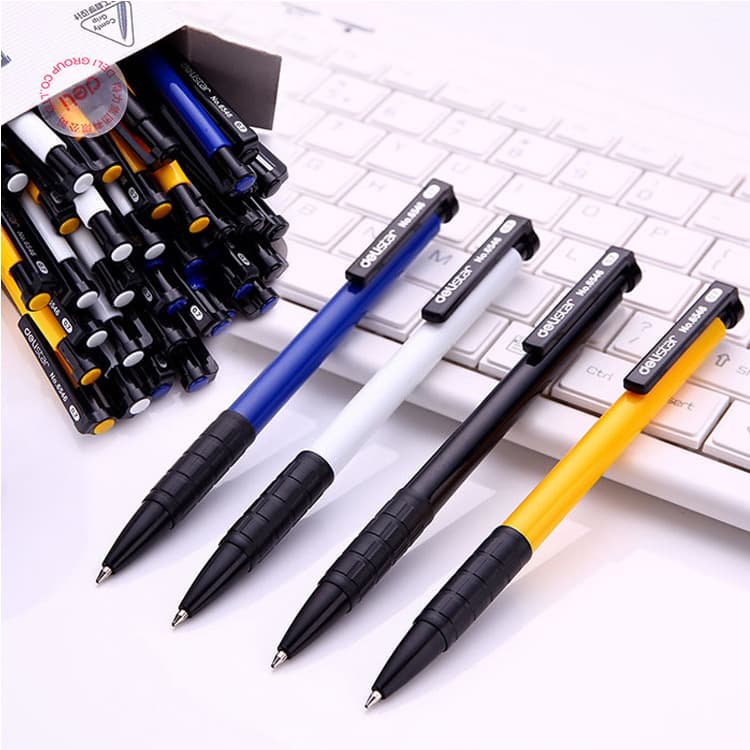 Deli Ballpoint Pen 0.7mm Retractable Ballpoint Pen Writing Pen Multi-Color Medium Ink Pen for Students Blue Pen