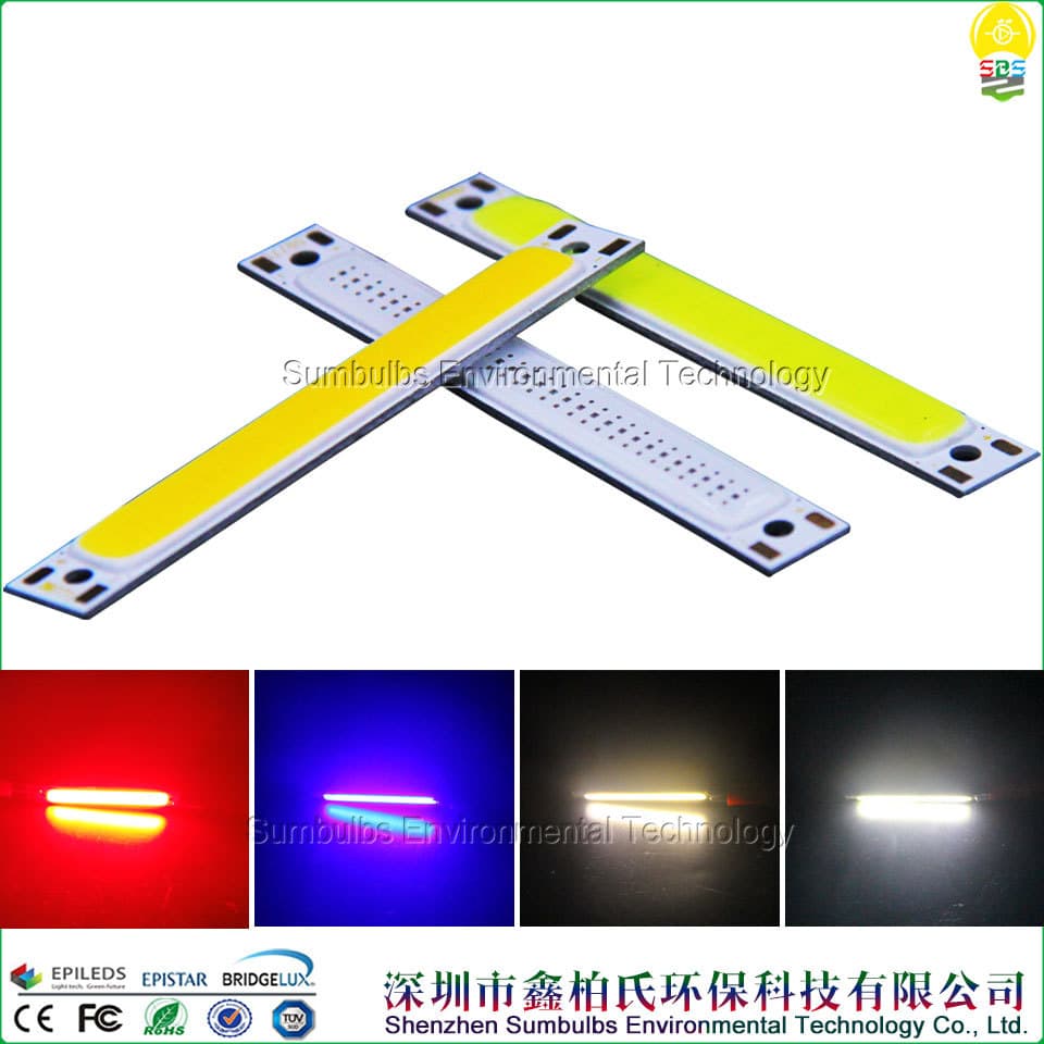 60x8mm warm red white blue LED COB strip 1W 3W 60mm work light COB light source panel 3.7V