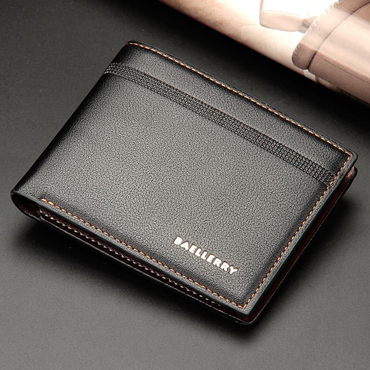 New Men's Wallet Business Youth Student Short Multi-Card Slot Leather Large Capacity Money Clip Card Holder