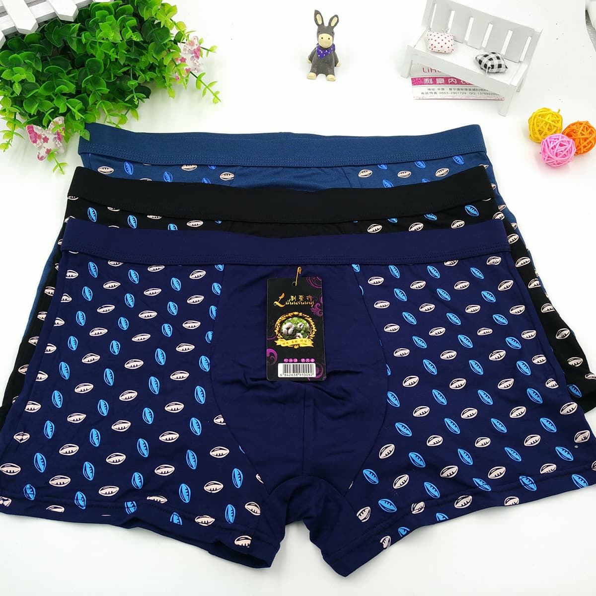 Men's Modal Boxer Briefs with Wide Waistband, Bamboo Fiber, Factory Direct