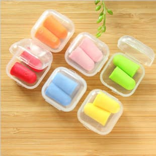 Square Box Soundproof Slow Rebound Anti-Noise Earplugs, Custom Logo Sleep Anti-Snore M Sleep Sponge Earplugs