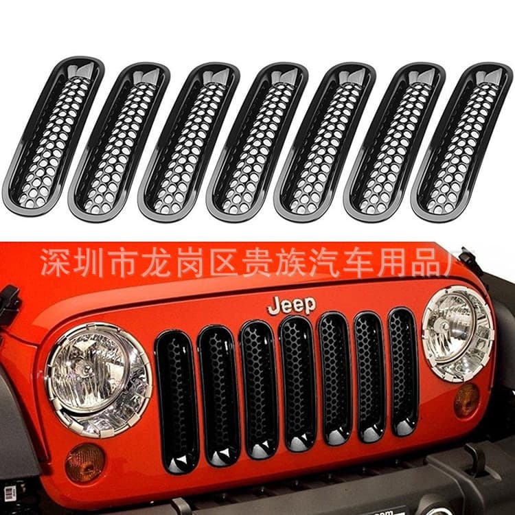 Grille Insert with Bug Screen for Jeep Wrangler Black