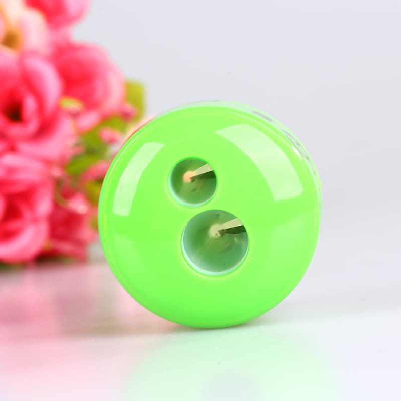 Pencil Sharpener with Smiley Face - Factory Wholesale Cartoon Pencil Sharpener Stationery, Dual-Hole Eco-Friendly Sharpener for Learning Supplies