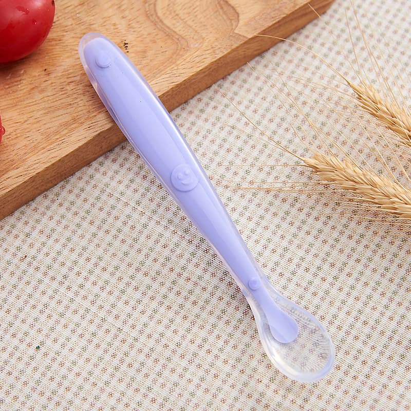 Baby Silicone Spoon Training Spoon Soft-Tip Feeding Spoon Silicone Spoon Tableware Set Infant Feeding Supplies Factory