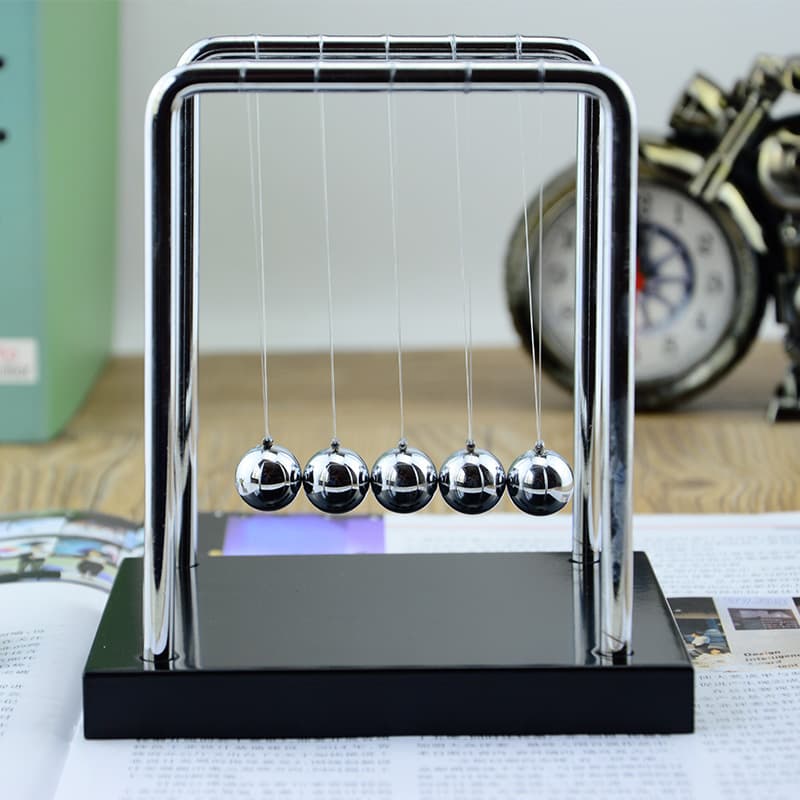 Wooden Base Stainless Steel Stand Square Newton's Cradle Balance Balls Anti-Break Business Gift Ornament