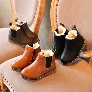 2024 Autumn Winter New Children's Shoes Boys Short Boots British Leather Boots Girls Single Boots Retro Martin Boots Trendy