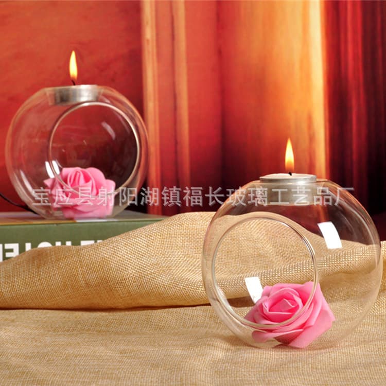 Micro-Landscape Ecological Vase European-Style Thickened Transparent Glass Cup Candle Holder Wedding Tabletop Decoration Gift