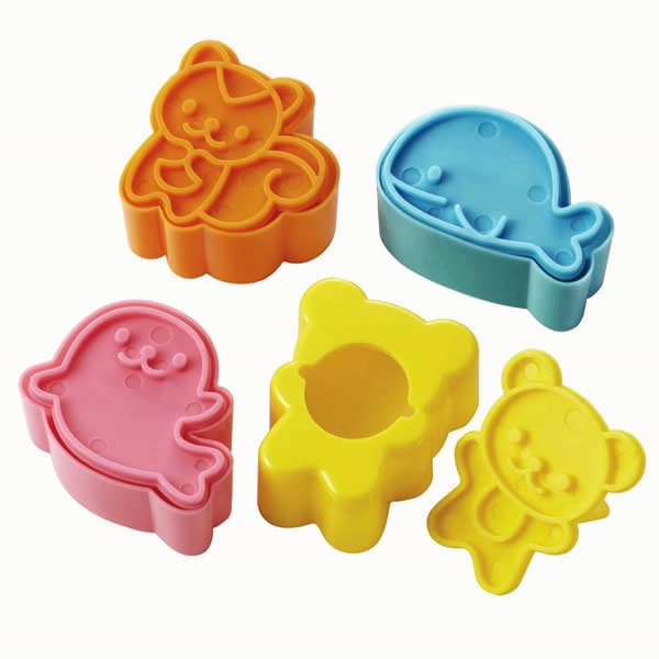 Little dolphins, little seals, little squirrels and bears, mini sandwich molds, children's cookie molds, 5-piece set