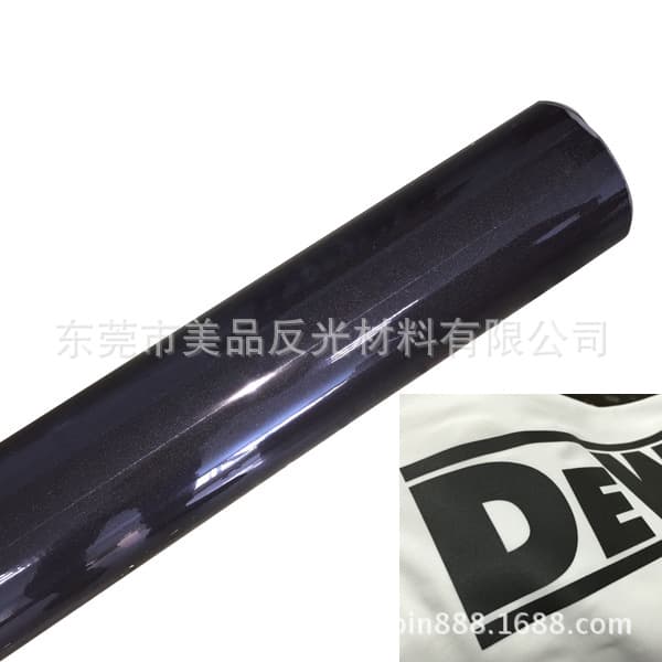 High Gloss Black Reflective Hot Stamping Film Reflective Lettering Film Heat Transfer Reflective Film Black with White Reflection