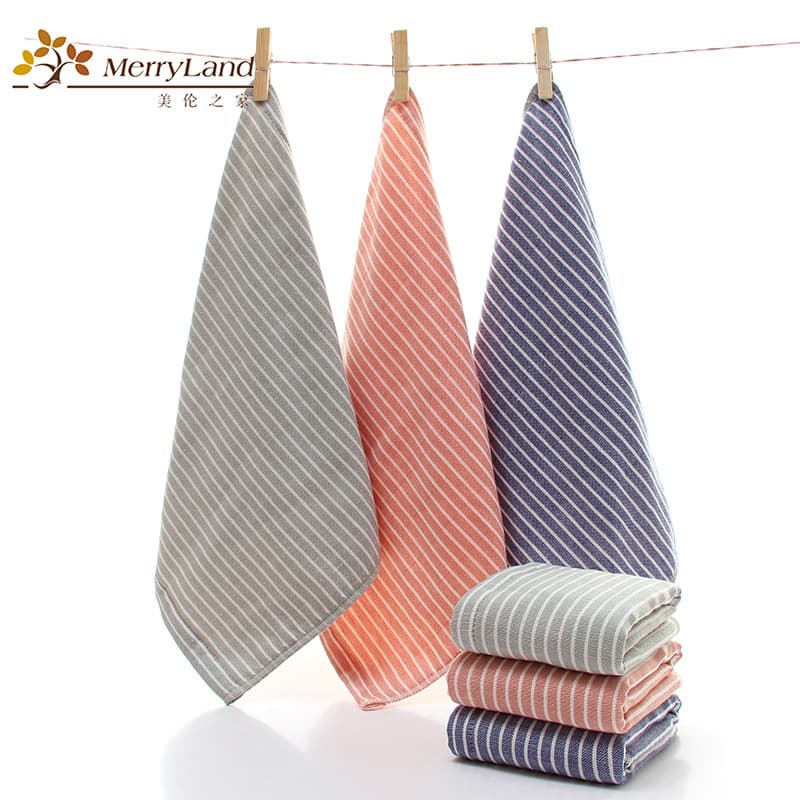 Japanese striped gauze cotton towel gift square towel, customizable logo, baby towel, wholesale and OEM available