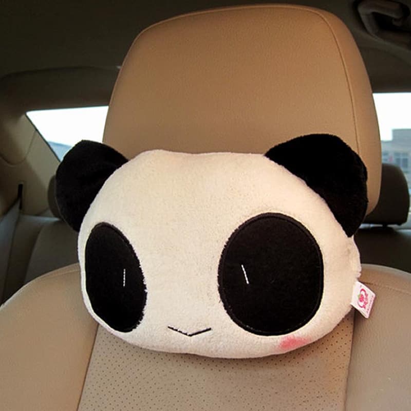 Wholesale Cute Panda Cartoon Pillow Car Headrest New Car Headrest Cushion Super Cute Interior Accessories