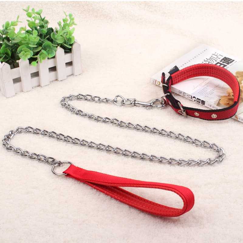 Dog Chain Leash Twisted Chain Metal Iron Pet Leash Wholesale Foam Handle Pet Leash Chain
