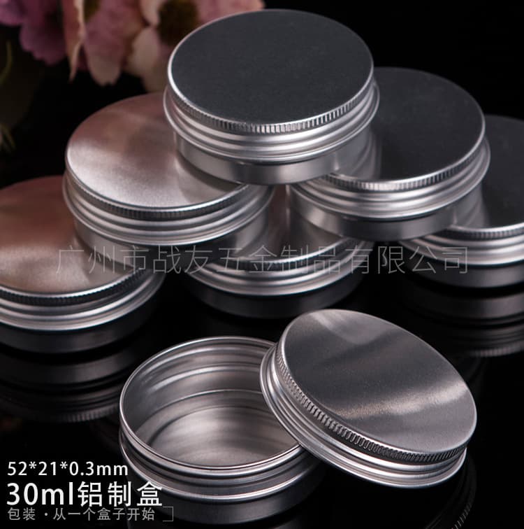 30ML 52*21 Threaded Aluminum Box for Tea Packaging, Round Fishing Line Aluminum Case with Custom Logo Support