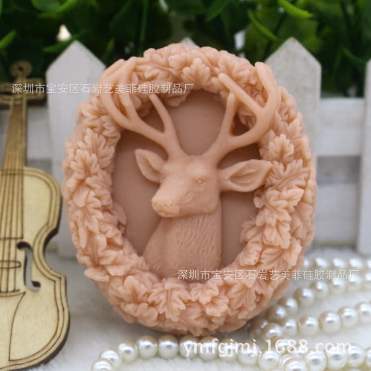 Handmade Soap Silicone Mold Christmas Deer Soap Mold Candle Mold Aromatherapy Plaster Mold Deer Silicone Mold