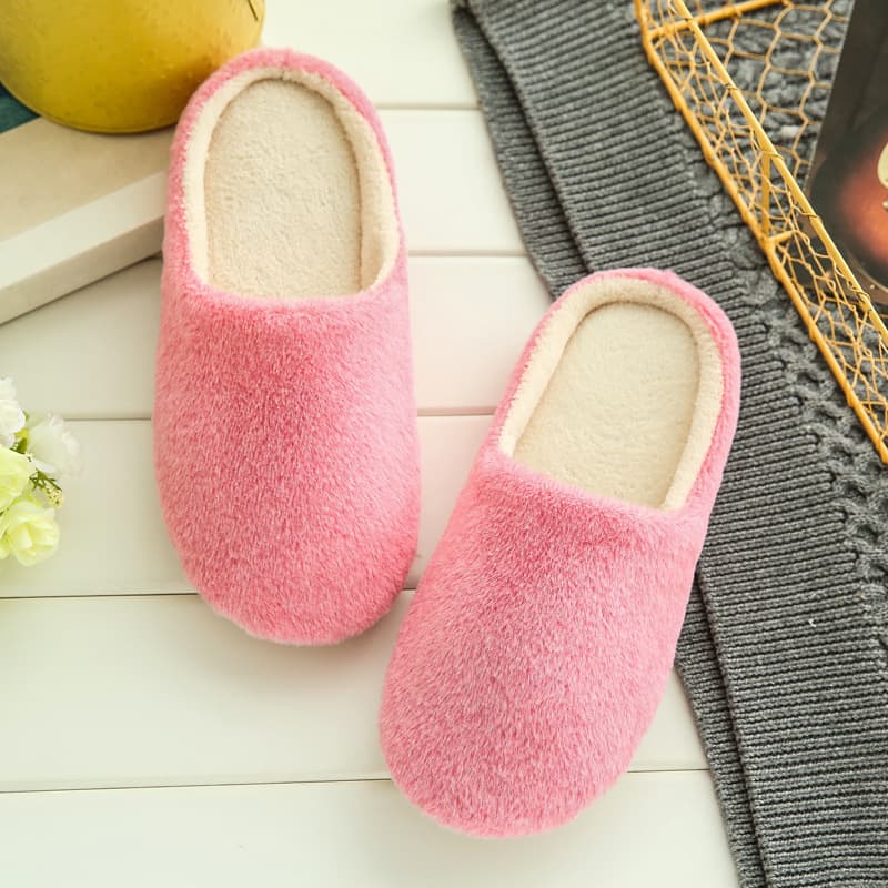 Silent Soft Bottom Velvet Slippers Indoor Cotton Slippers Anti-Slip Wooden Floor Quiet Home Slippers Couple Warmth Comfortable
