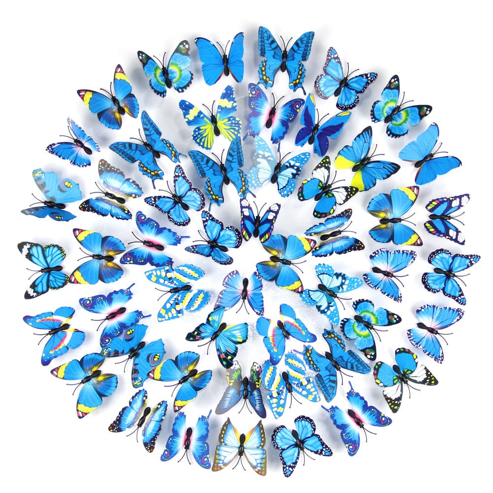 7cm Simulated Butterfly, Single-Layer Plastic PVC Butterfly Accessories, Home and Garden Wall Stickers, Craft Items