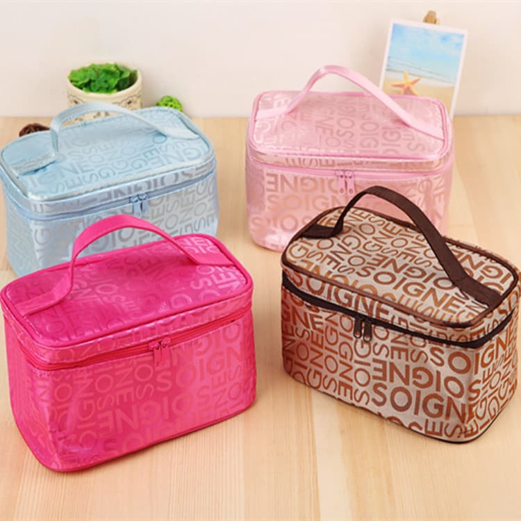 Letter Makeup Bag Handheld Cosmetic Bag No Mirror Polyester Waterproof Factory Direct Stock