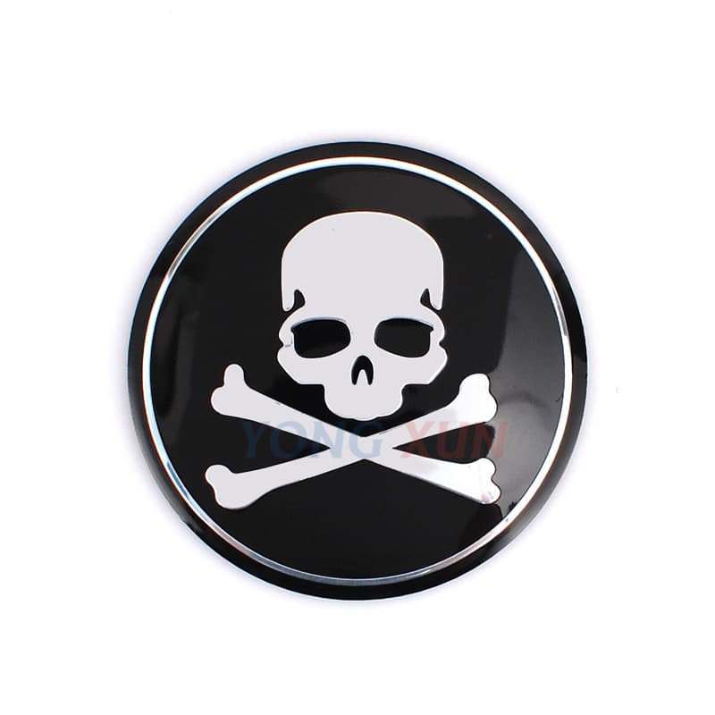 Car Personalized Sticker Modification Wheel Hub Center Cap Decal Skull Hub Cap Sticker 56mm Wheel Sticker