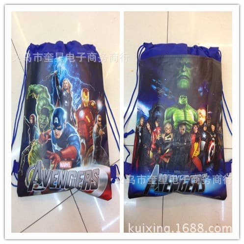 New Stitch Avengers Unicorn Double-Sided Non-Woven Drawstring Bag with Pocket, School Bag, Snack Backpack
