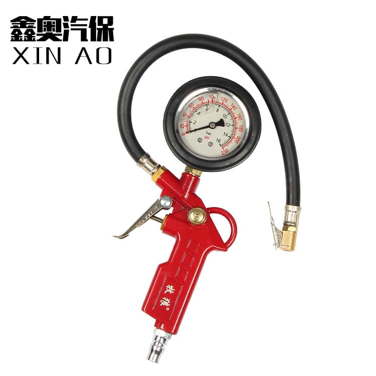 Multi-Function Tire Inflator Gauge Pressure Test Gauge Inflation Meter Tire Pressure Measurement Gauge Inflation and Pressure Testing
