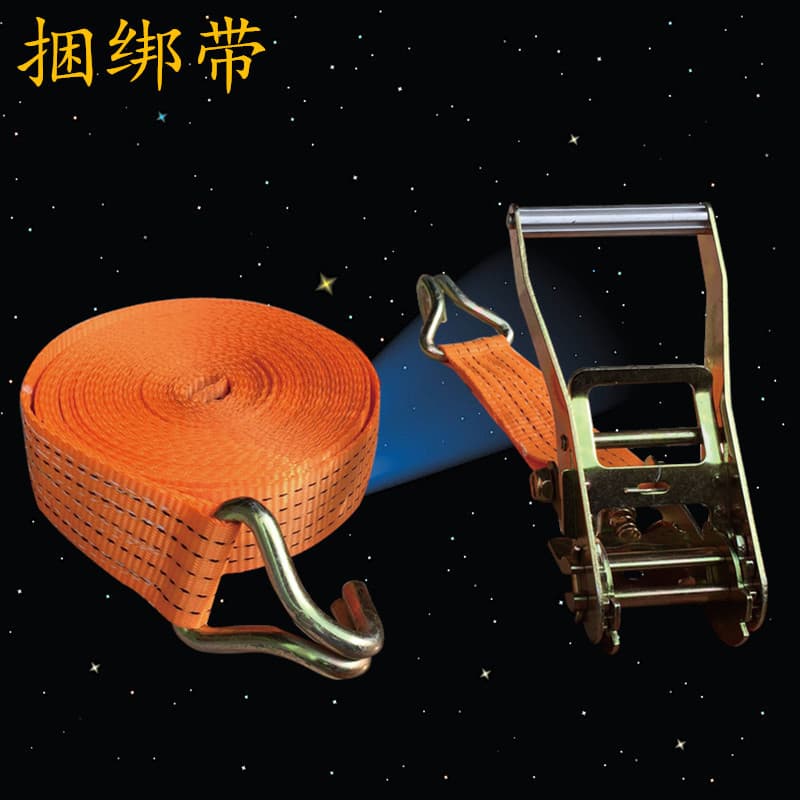 Thickened Polyester Cargo Binding Strap Double Hook Truck Tensioner Ratchet Line Tightener for Vehicle And Goods Transportation