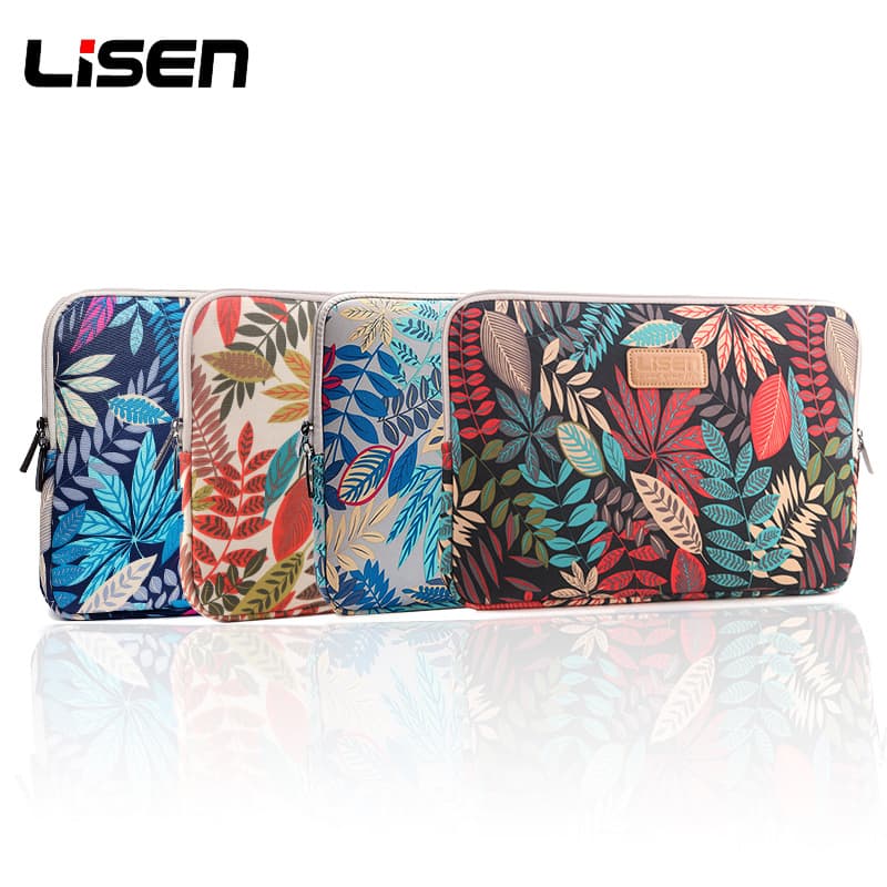 LISEN Colorful Leaf Notebook Sleeve 10/11/12/13/14 inch 15.6 inch Laptop Bag for Apple